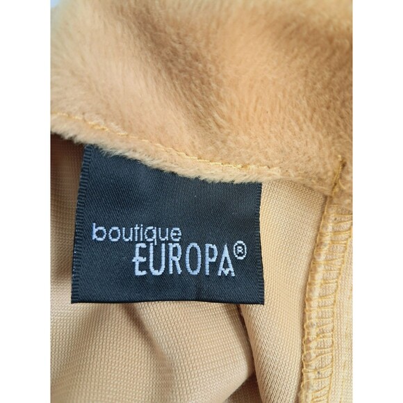 VTG 90s Boutique Europa Gold Velvet Wavy Mini Furry Skirt Womens Size 18 Y2K - Picture 8 of 11